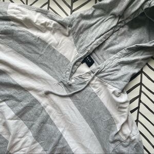Pacsun Thick Striped Hoodie Gray and White